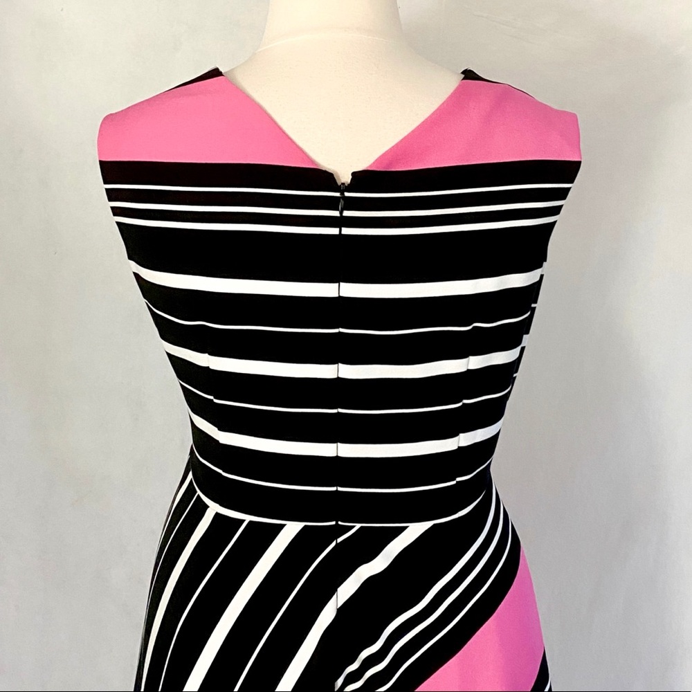 Tahari Sleeveless Striped Fit & Flare Dress - Picture 8 of 11
